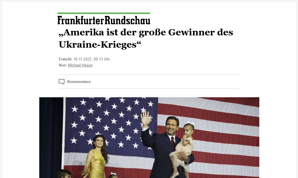 Ukraine-Krieges | Gewinner ist Amerika